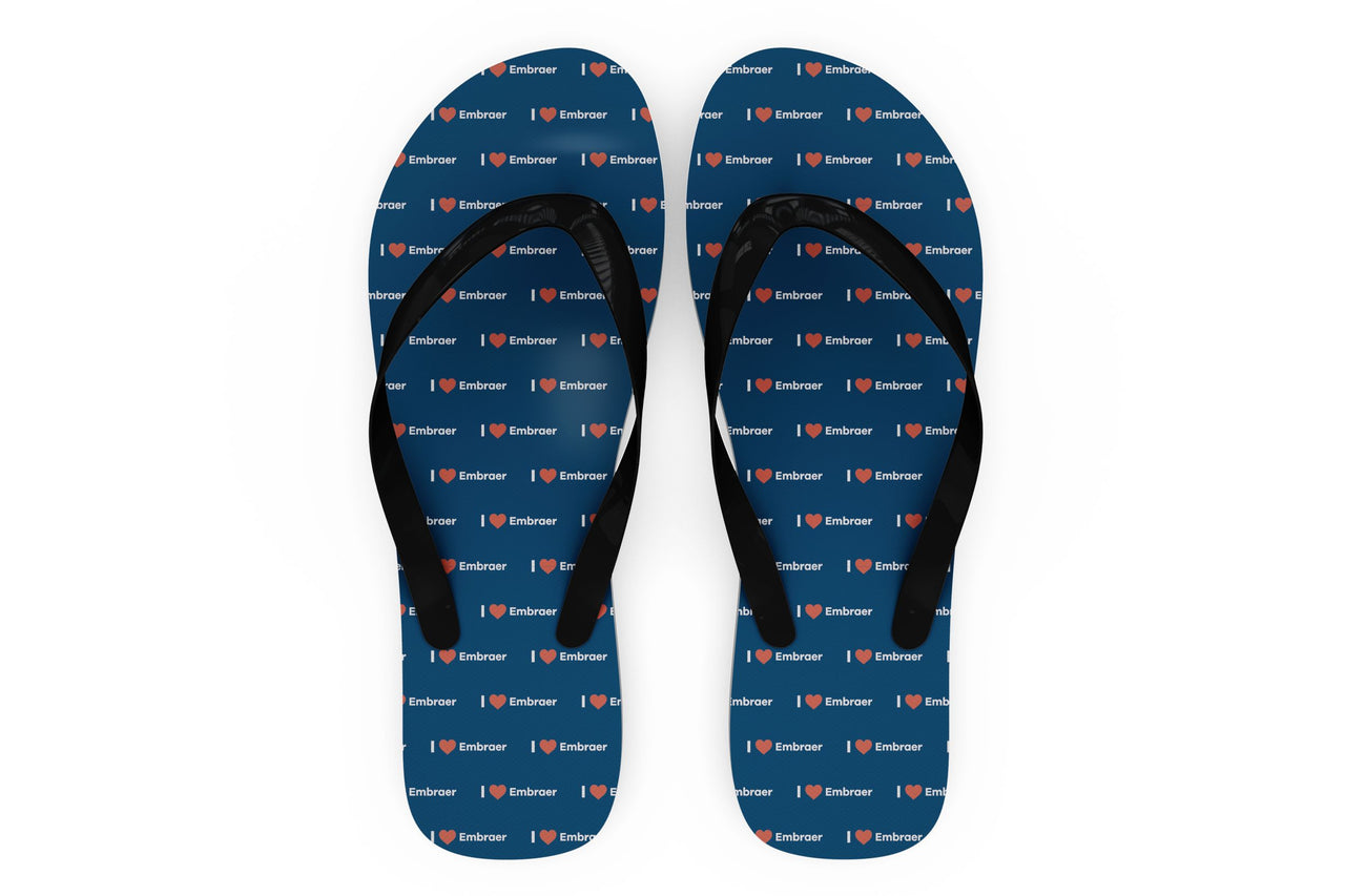 I Love Embraer Designed Slippers (Flip Flops)
