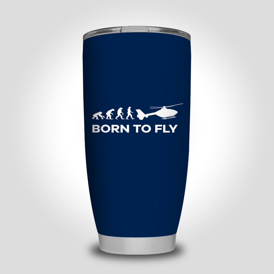 Born To Fly Helicopter Designed Tumbler Travel Mugs