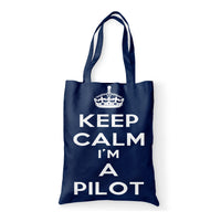 Thumbnail for Keep Calm I'm a Pilot Designed Tote Bags