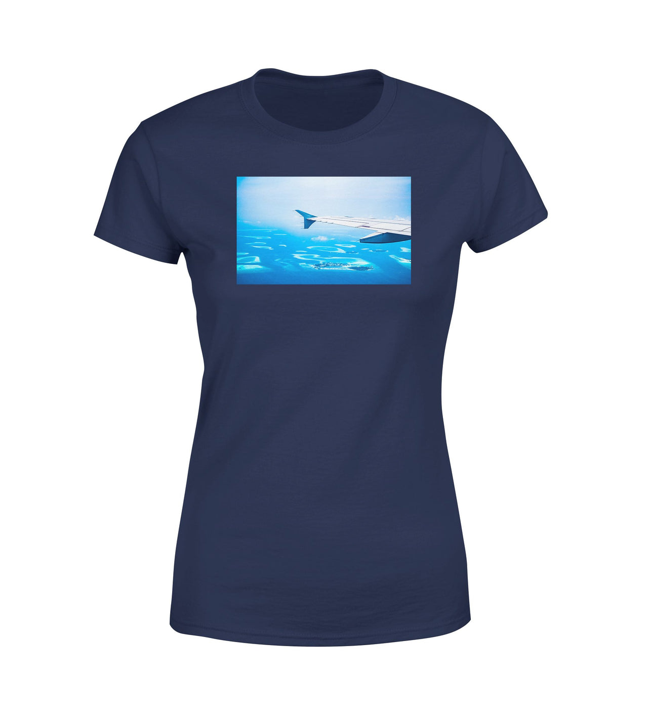 Outstanding View Through Airplane Wing Designed Women T-Shirts