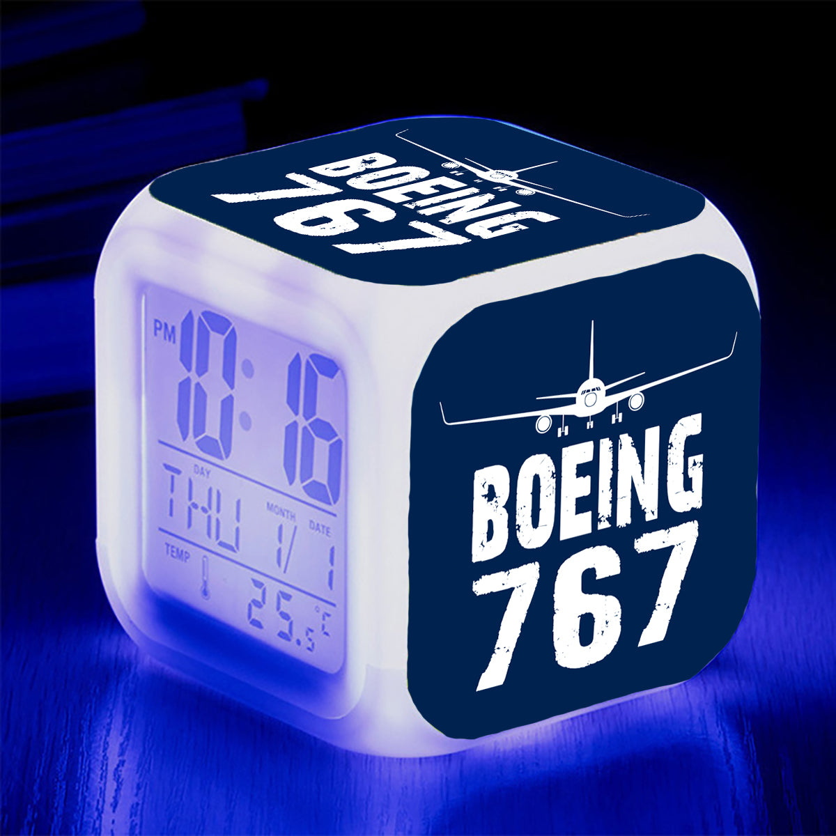 Boeing 767 & Plane Designed "7 Colour" Digital Alarm Clock