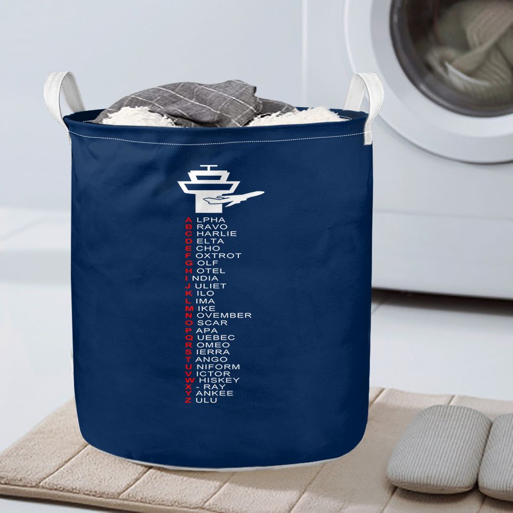 Aviation Alphabet Designed Laundry Baskets