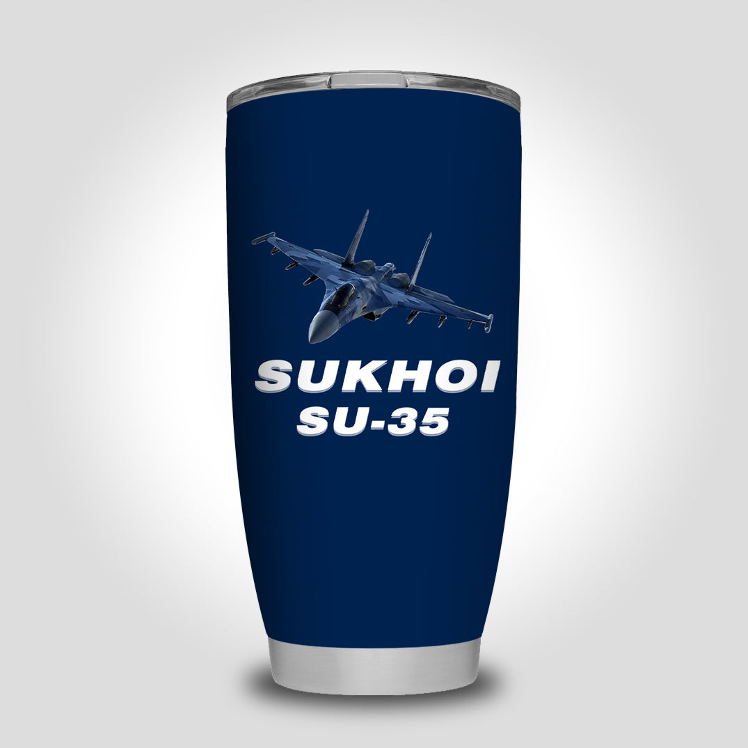 The Sukhoi SU-35 Designed Tumbler Travel Mugs