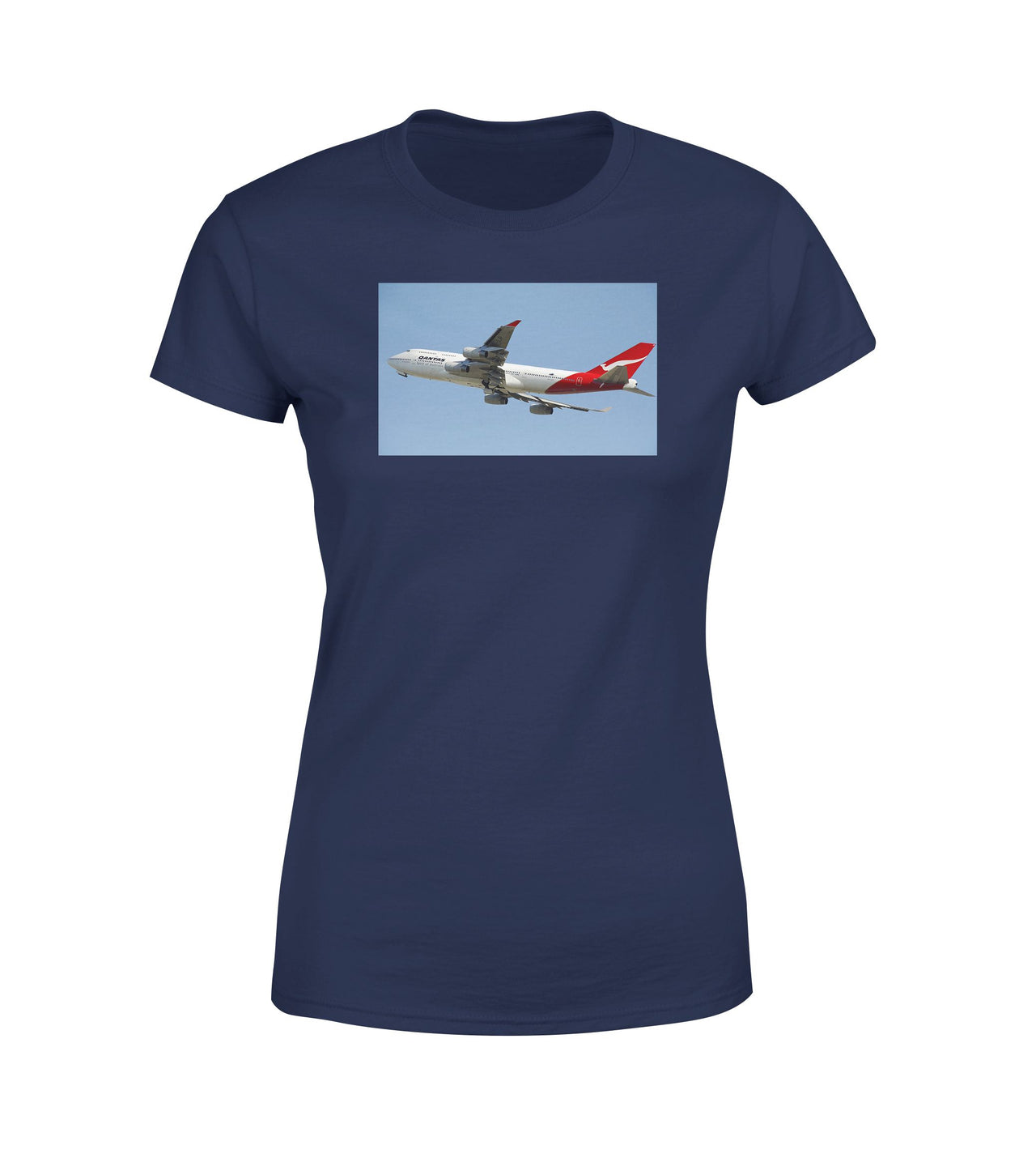 Departing Qantas Boeing 747 Designed Women T-Shirts