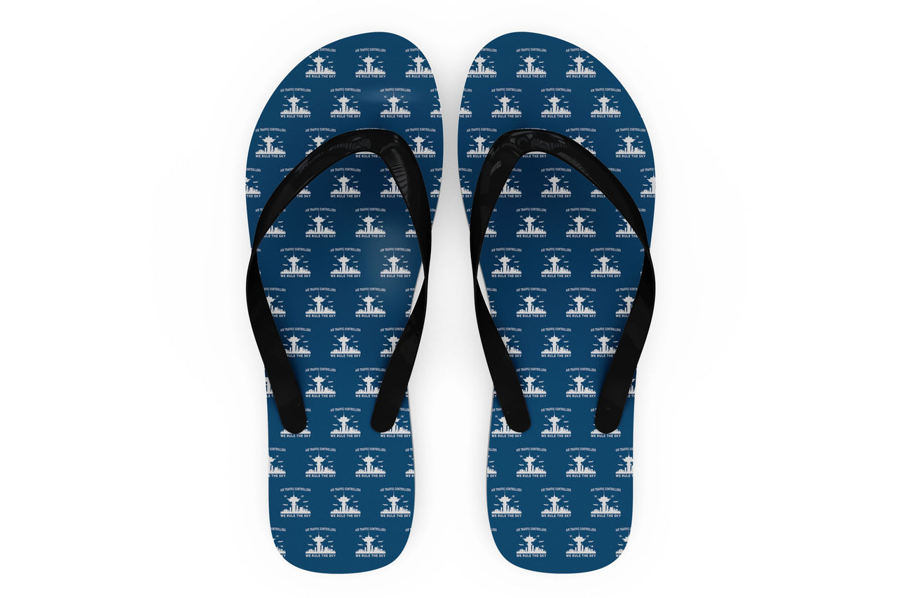 Air Traffic Controllers - We Rule The Sky Designed Slippers (Flip Flops)