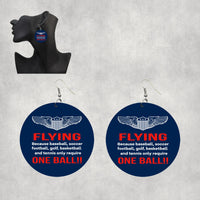 Thumbnail for Flying One Ball Designed Wooden Drop Earrings
