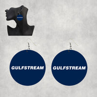 Thumbnail for Gulfstream & Text Designed Wooden Drop Earrings