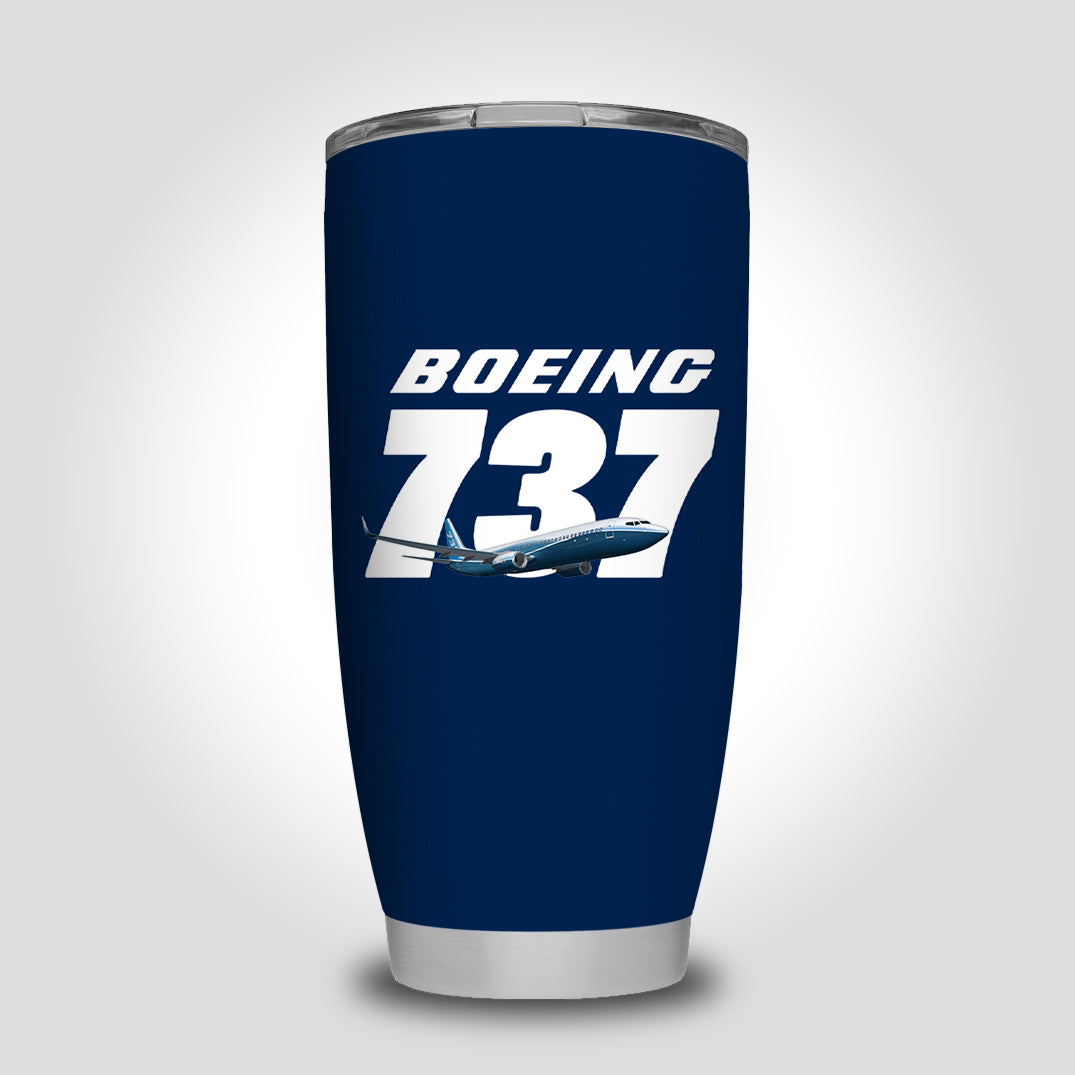 Super Boeing 737+Text Designed Tumbler Travel Mugs