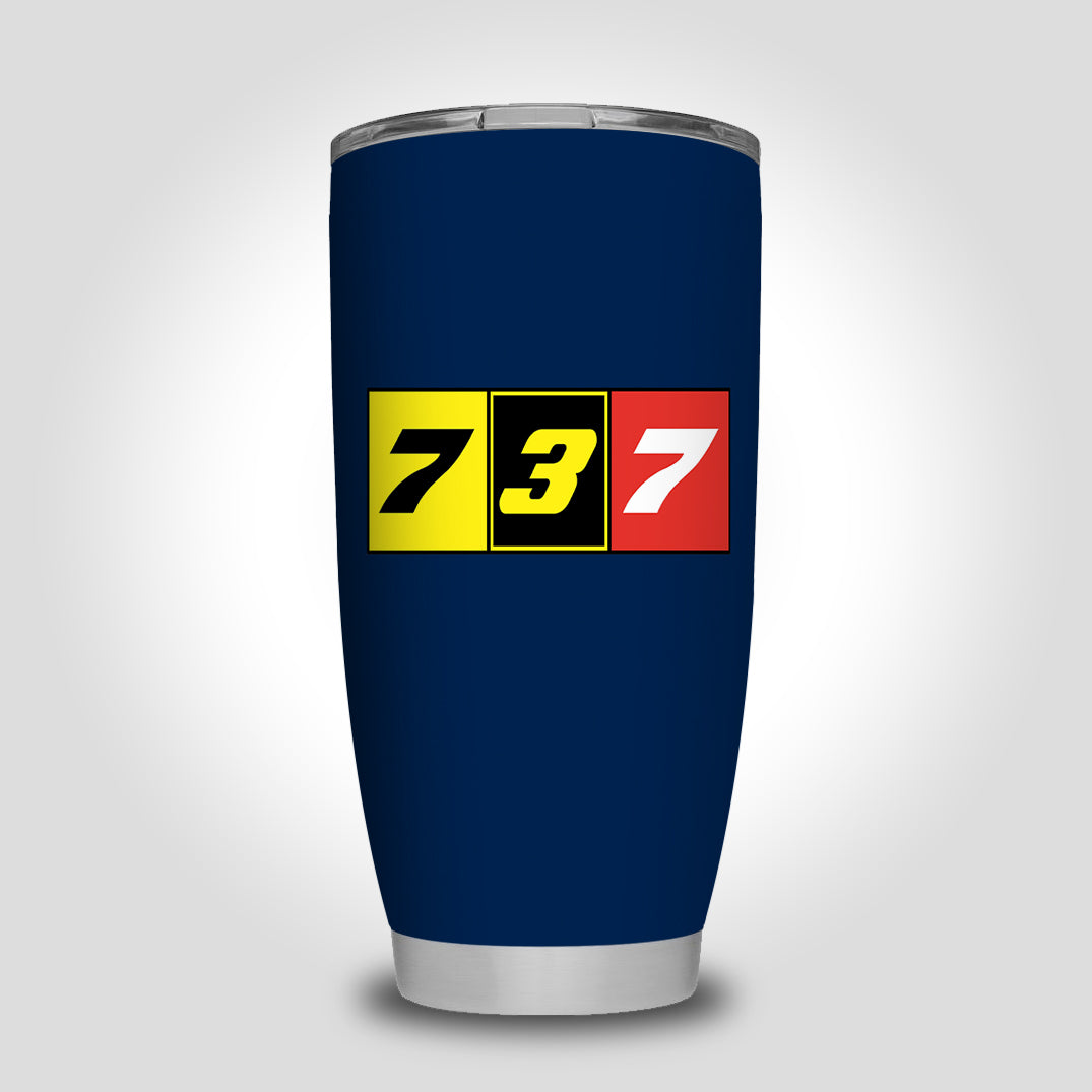Flat Colourful 737 Designed Tumbler Travel Mugs