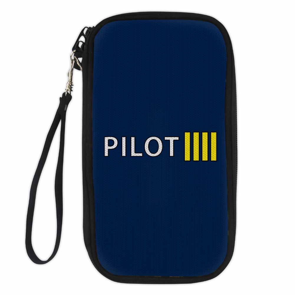 Pilot & Stripes (4 Lines) Designed Travel Cases & Wallets
