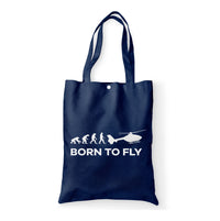 Thumbnail for Born To Fly Helicopter Designed Tote Bags