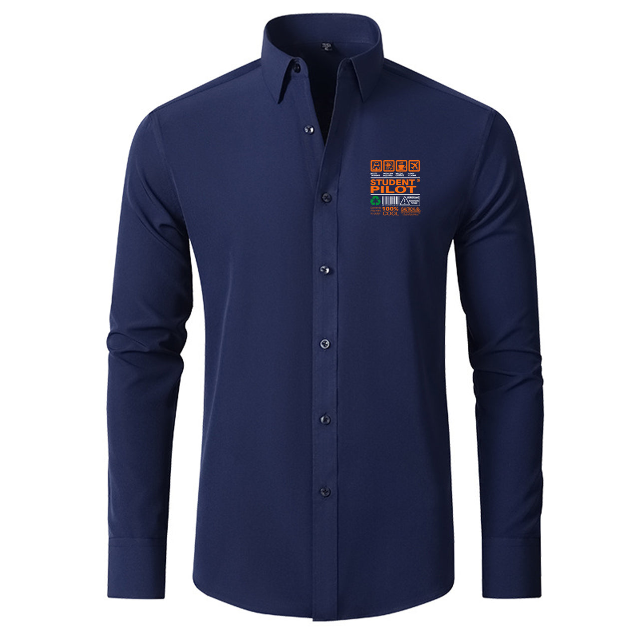Student Pilot Label Designed Long Sleeve Shirts