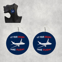 Thumbnail for Let Your Dreams Take Flight Designed Wooden Drop Earrings
