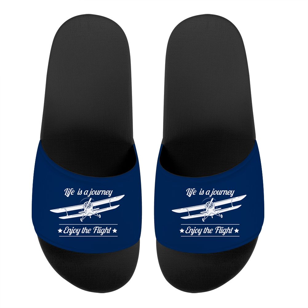 Life is a journey Enjoy the Flight Designed Sport Slippers