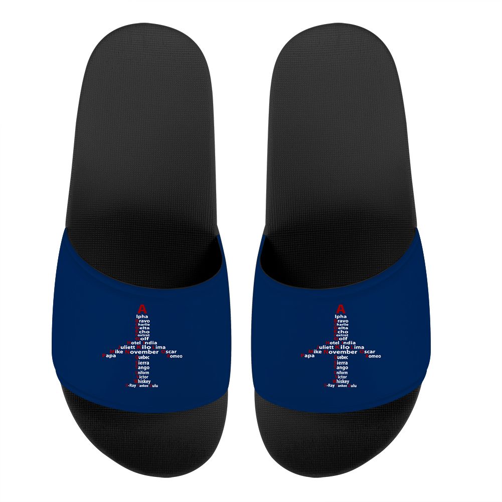 Airplane Shape Aviation Alphabet Designed Sport Slippers