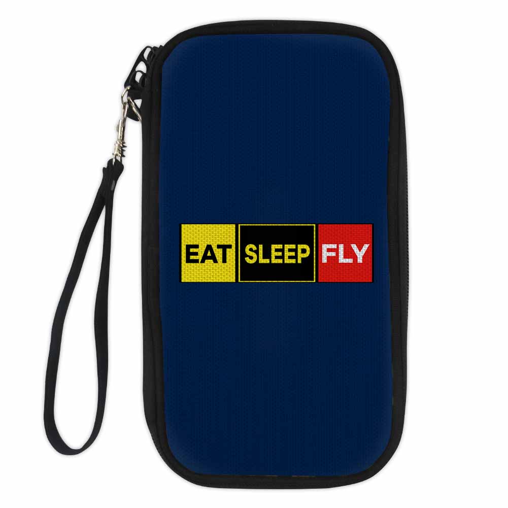 Eat Sleep Fly (Colourful) Designed Travel Cases & Wallets