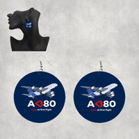 Thumbnail for Airbus A380 Love at first flight Designed Wooden Drop Earrings