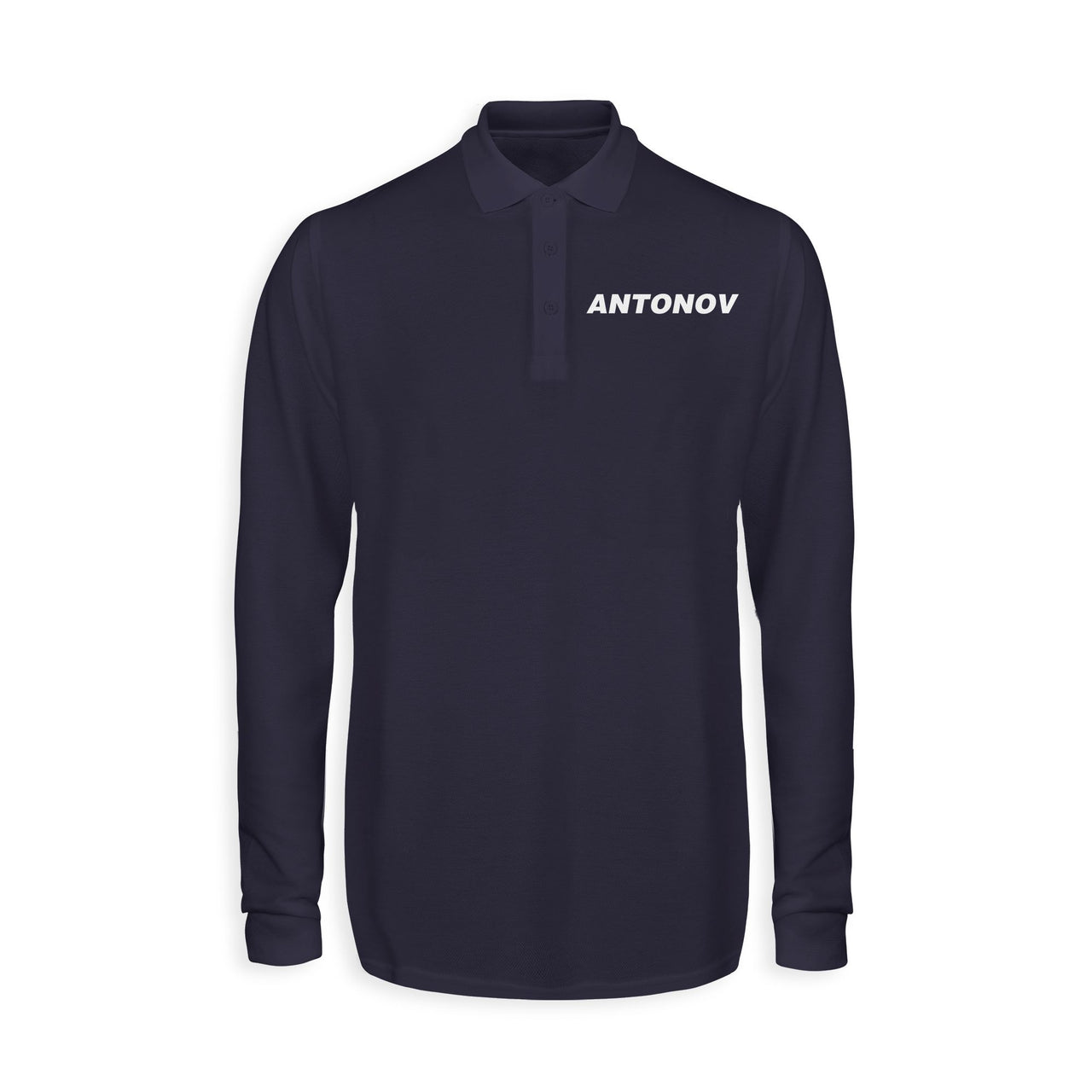 Antonov & Text Designed Long Sleeve Polo T-Shirts