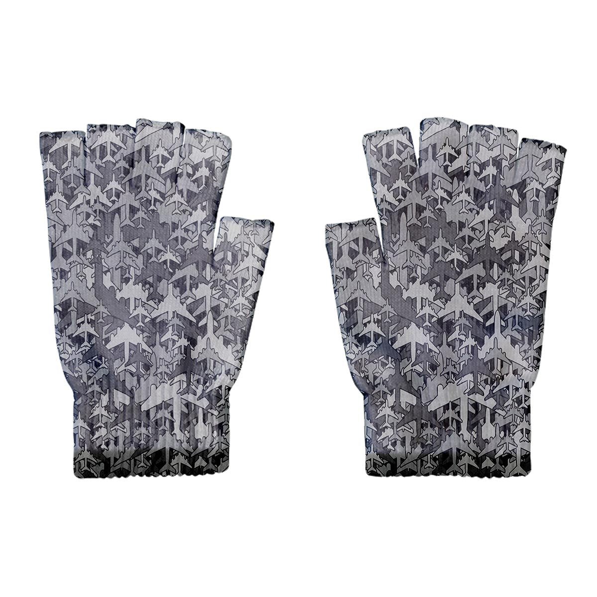 Dark Coloured Airplanes Designed Cut Gloves