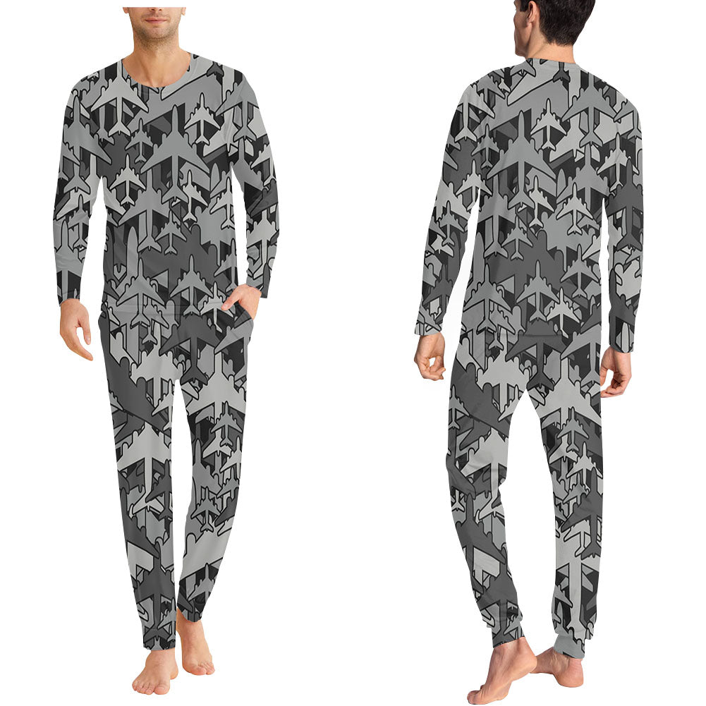Dark Coloured Airplanes Designed Pijamas
