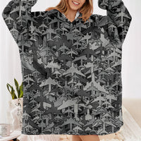 Thumbnail for Dark Coloured Airplanes Designed Blanket Hoodies