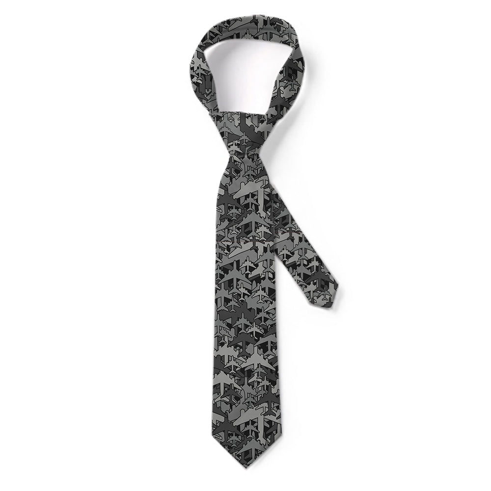 Dark Coloured Airplanes Designed Ties
