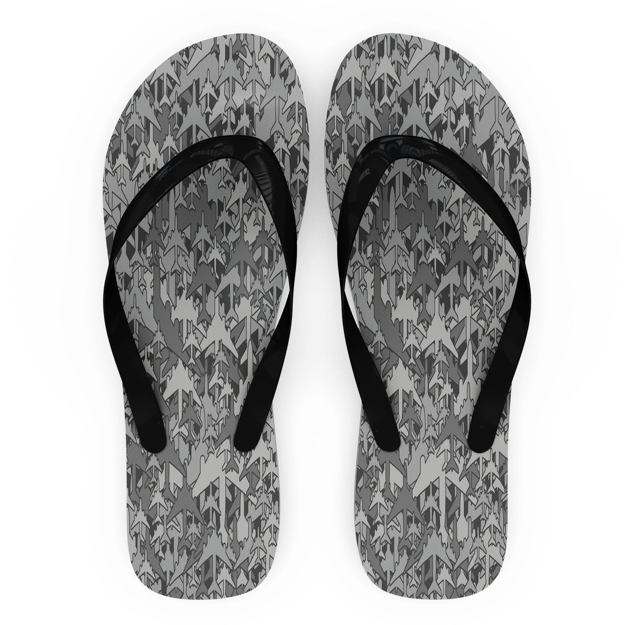 Dark Coloured Airplanes Designed Slippers (Flip Flops)