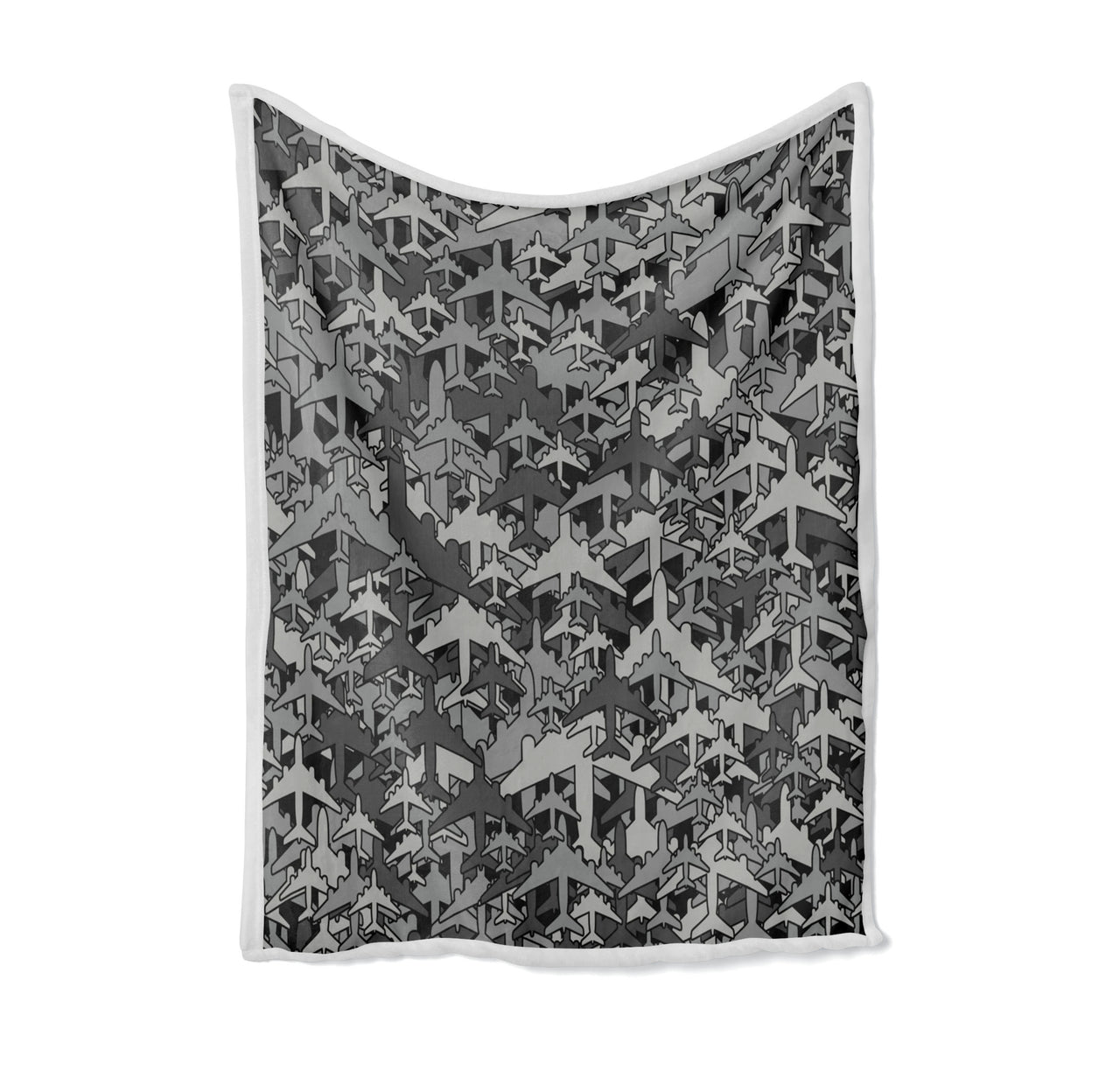 Dark Coloured Airplanes Designed Bed Blankets & Covers