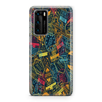 Thumbnail for Dark Coloured Passport Stamps Designed Huawei Cases