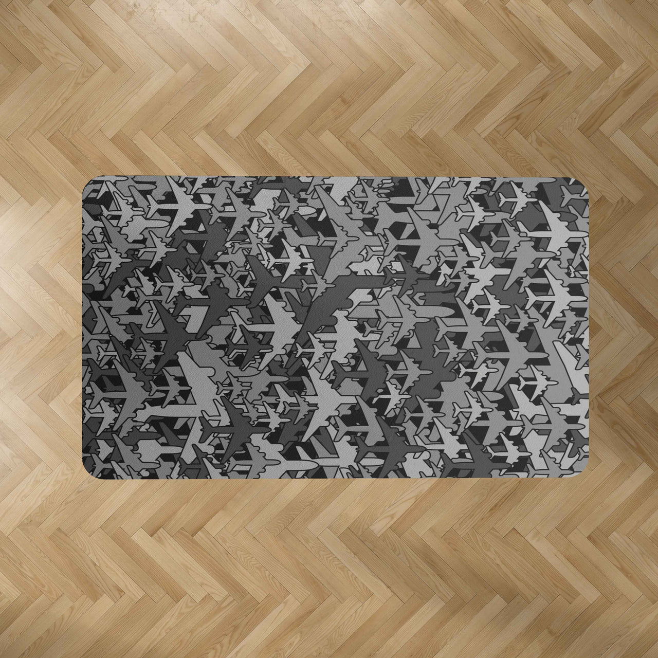 Dark Coloured Seamless Airplanes Carpet & Floor Mats