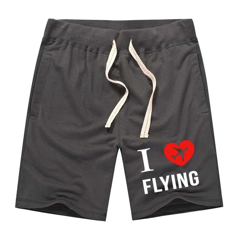 I Love Flying Designed Cotton Shorts