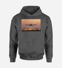 Thumbnail for Landing Boeing 747 During Sunset Designed Hoodies