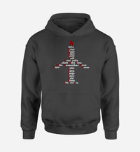 Thumbnail for Airplane Shape Aviation Alphabet Designed Hoodies
