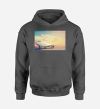 Thumbnail for Parked Aircraft During Sunset Designed Hoodies