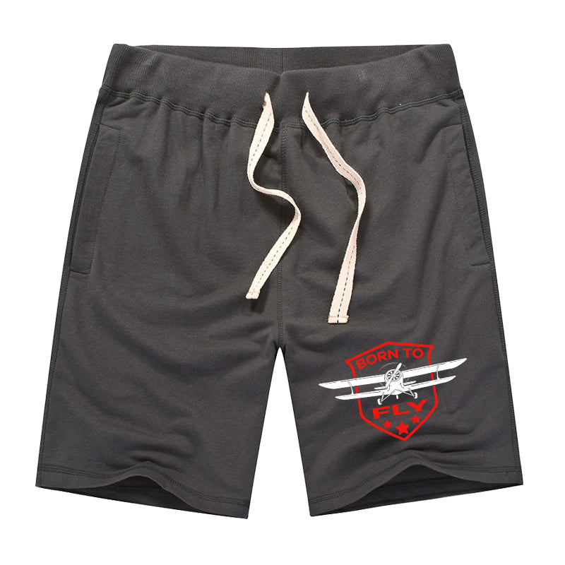 Born To Fly Designed Designed Cotton Shorts