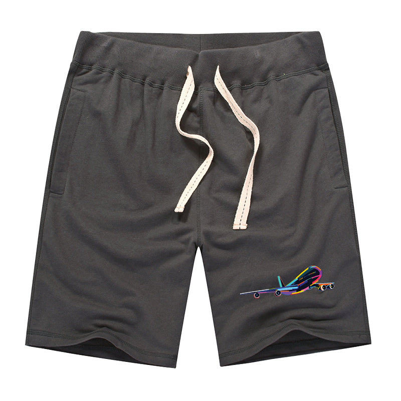 Multicolor Airplane Designed Cotton Shorts