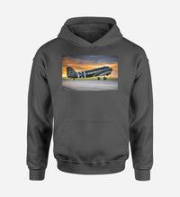 Thumbnail for Old Airplane Parked During Sunset Designed Hoodies