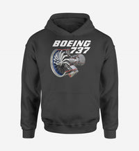 Thumbnail for Boeing 737+Text & CFM LEAP-1 Engine Designed Hoodies