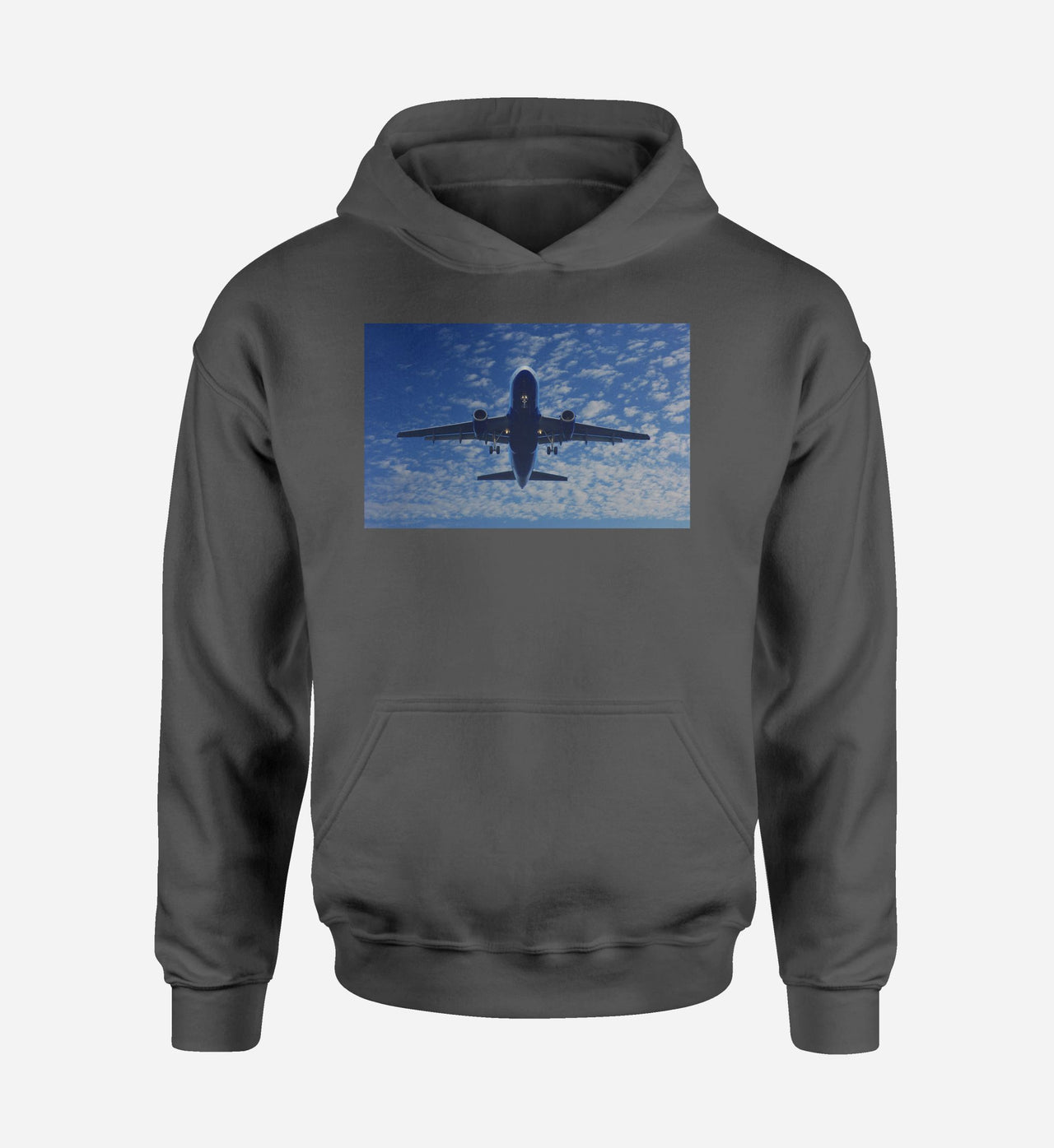 Airplane From Below Designed Hoodies