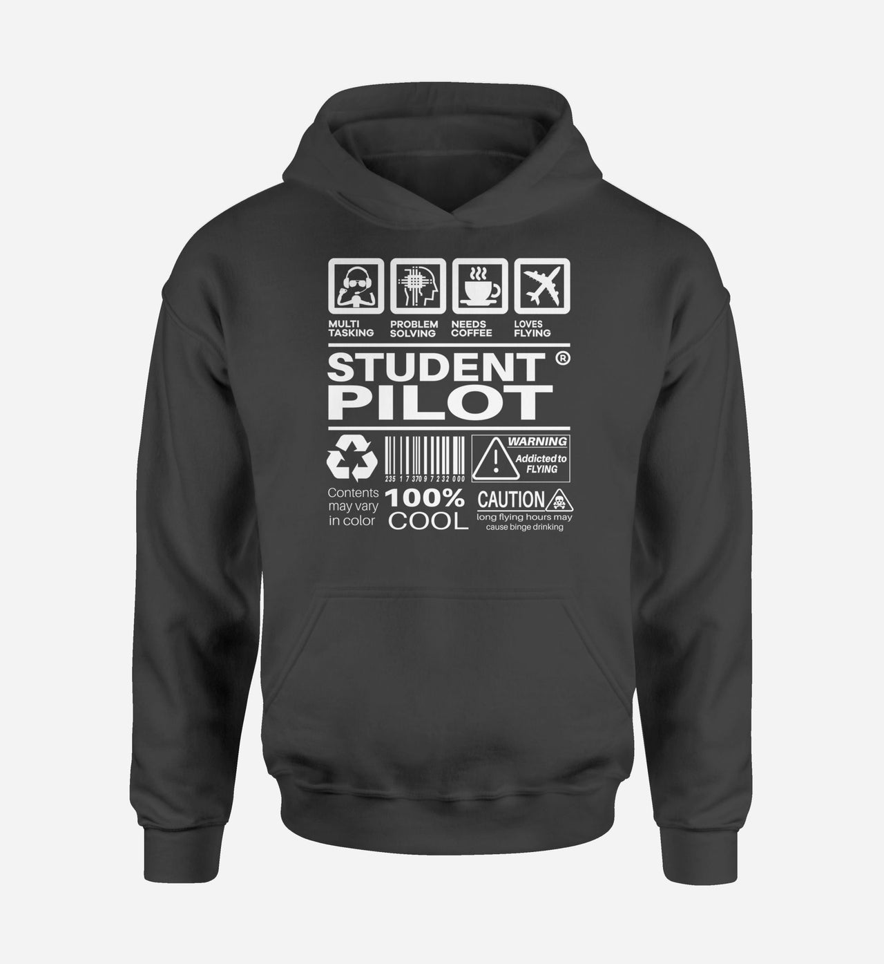 Student Pilot Label Designed Hoodies