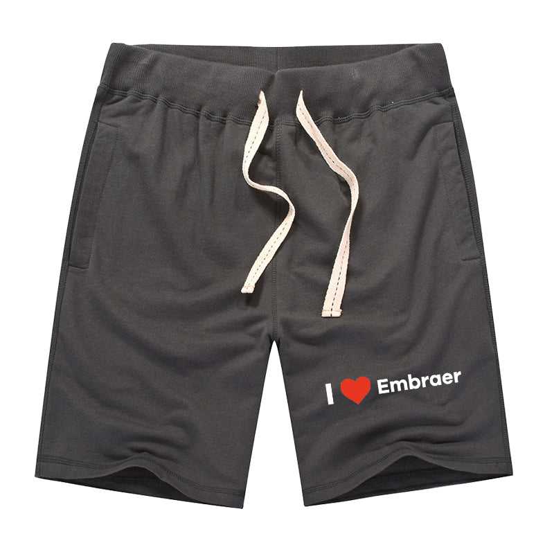 I Love Embraer Designed Cotton Shorts