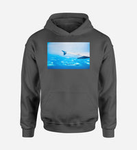 Thumbnail for Outstanding View Through Airplane Wing Designed Hoodies