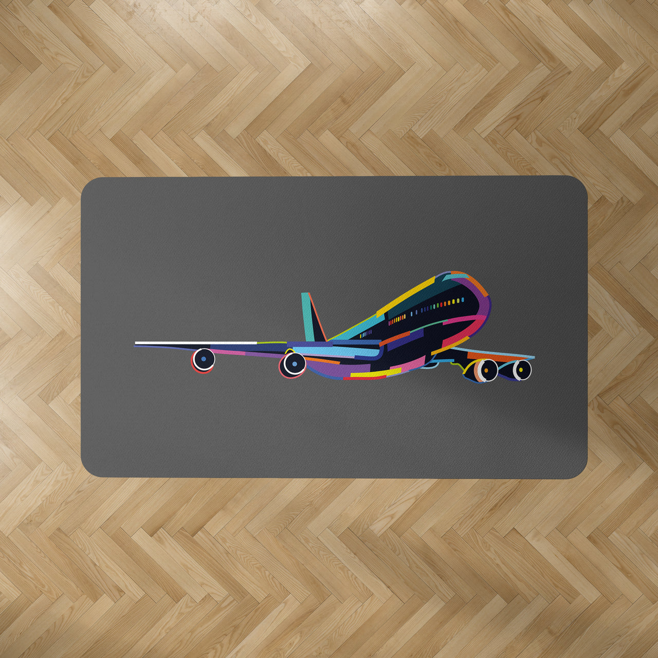 Multicolor Airplane Designed Carpet & Floor Mats