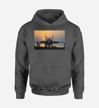 Thumbnail for Military Jet During Sunset Designed Hoodies