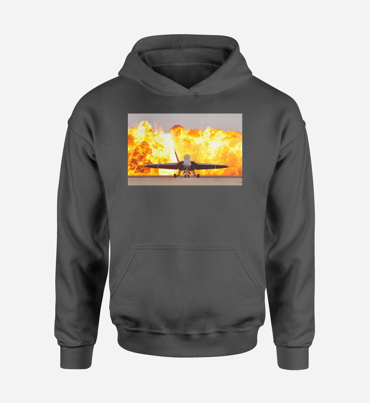 Face to Face with Air Force Jet & Flames Designed Hoodies