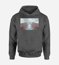 Thumbnail for Airplane Flying over Big Buildings Designed Hoodies