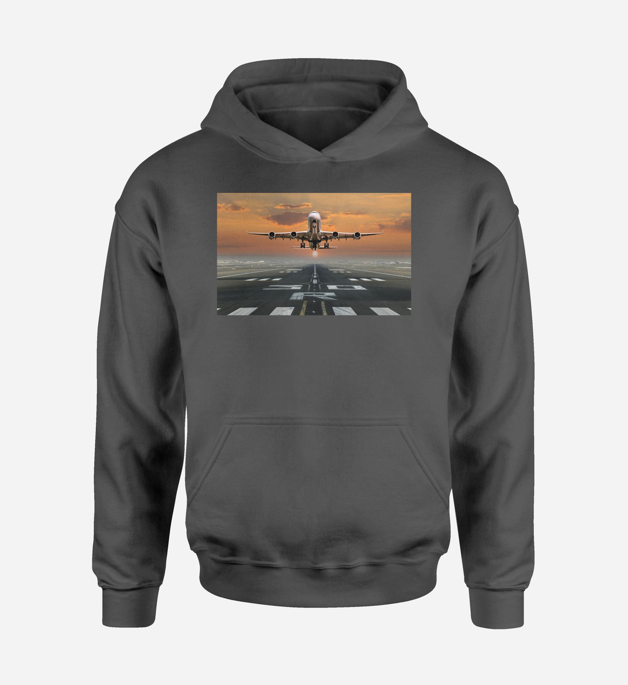 Aircraft Departing from RW30 Designed Hoodies