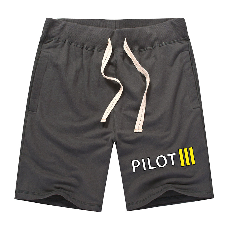 Pilot & Stripes (3 Lines) Designed Cotton Shorts