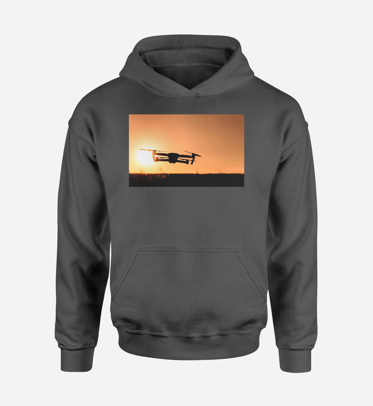 Amazing Drone in Sunset Designed Hoodies