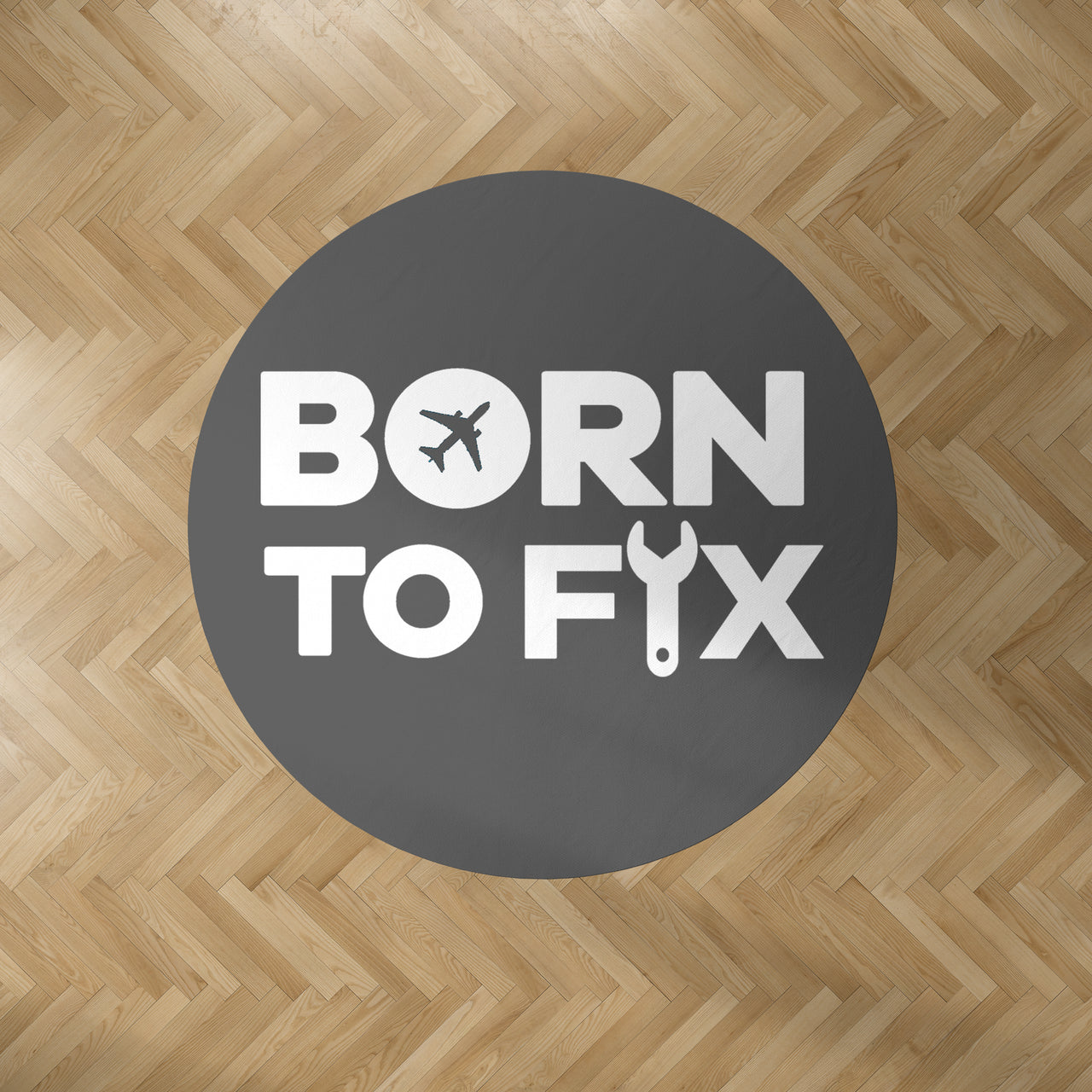 Born To Fix Airplanes Designed Carpet & Floor Mats (Round)